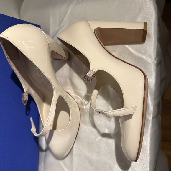 Brand New Stuart Weitzman Nude Mary Janes – Size 7B - Picture 4 of 4